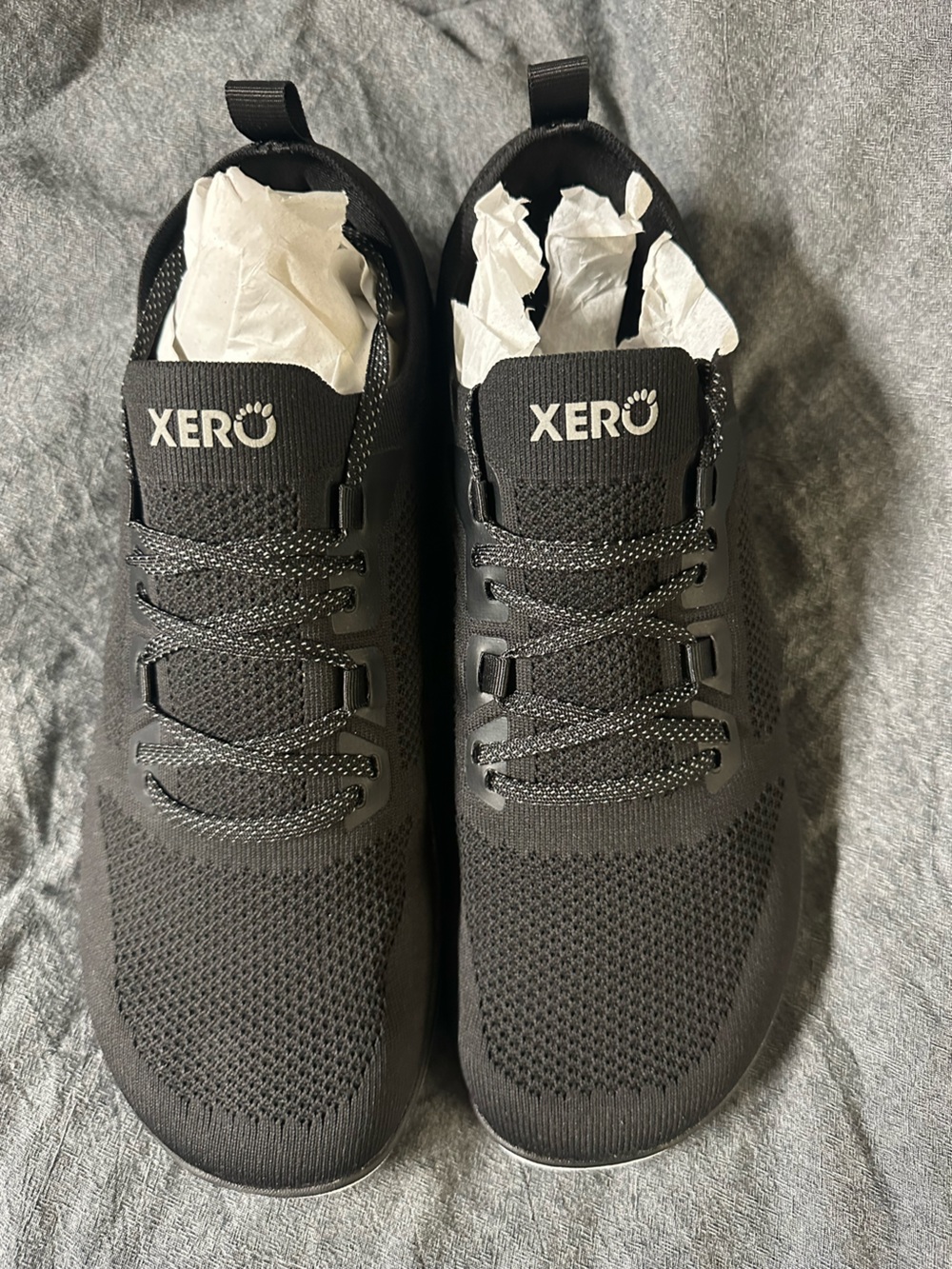 Xero Men's Black Knit Athletic Shoes - Lightweight Training Sneakers